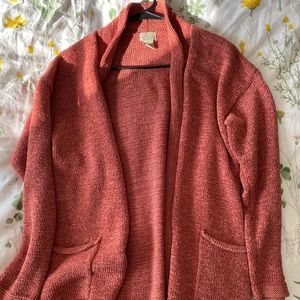 Burnt Orange Knitted Cardigan Sweater